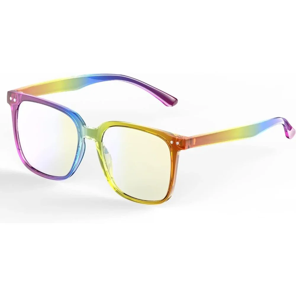 Women Men Rainbow Blue Light Blocking Glasses